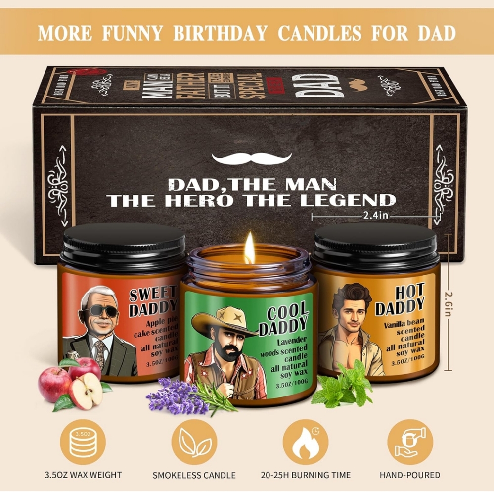 NIB dad gift three candle set